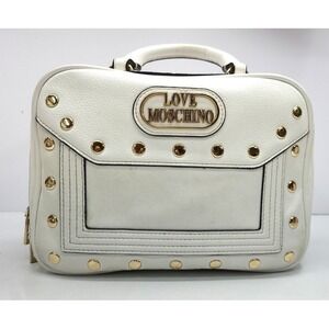 Love Moschino Crossbody Bag White w Gold Detail